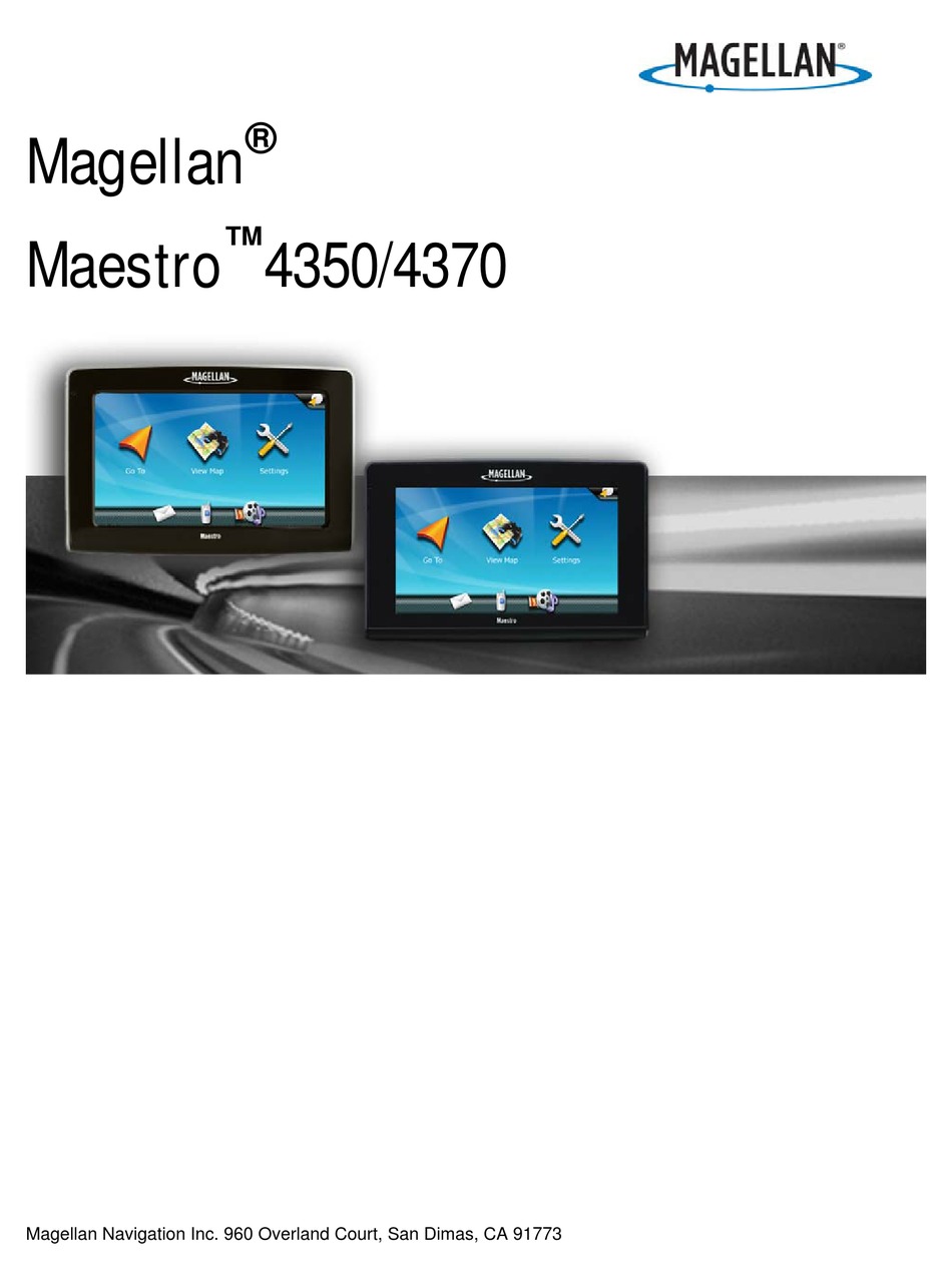 MAGELLAN MAESTRO 4350 - AUTOMOTIVE GPS RECEIVER MANUAL DEL USUARIO Pdf Download | ManualsLib