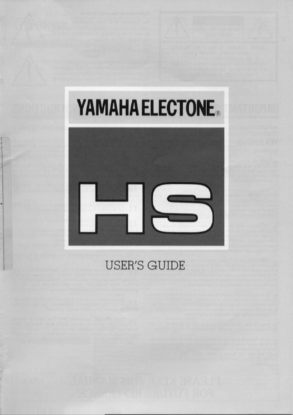 Yamaha Electone Hs 4 User Manual Pdf Download Manualslib