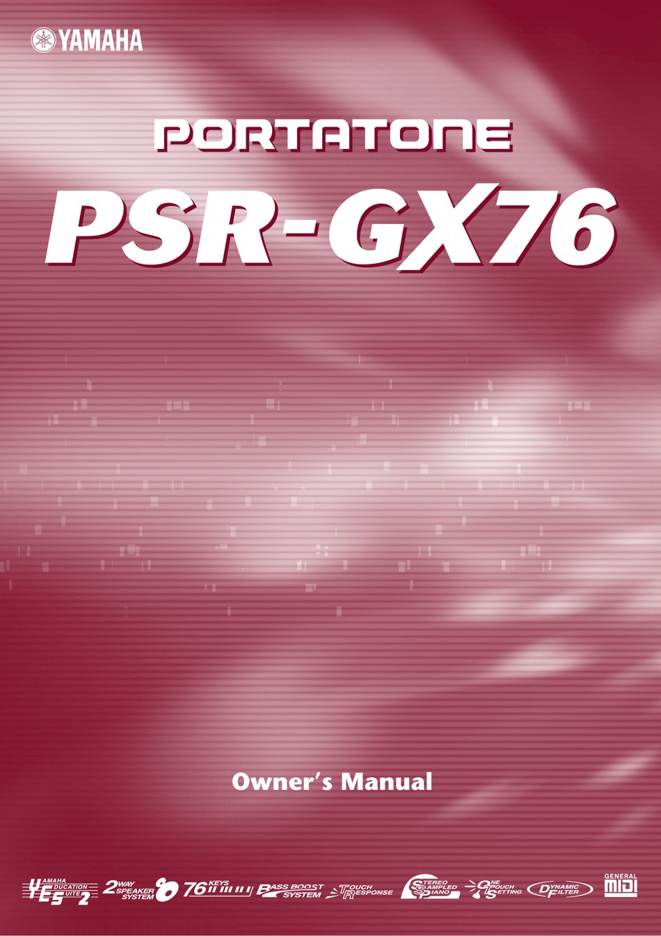 YAMAHA PORTATONE PSR-GX76 OWNER'S MANUAL Pdf Download | ManualsLib