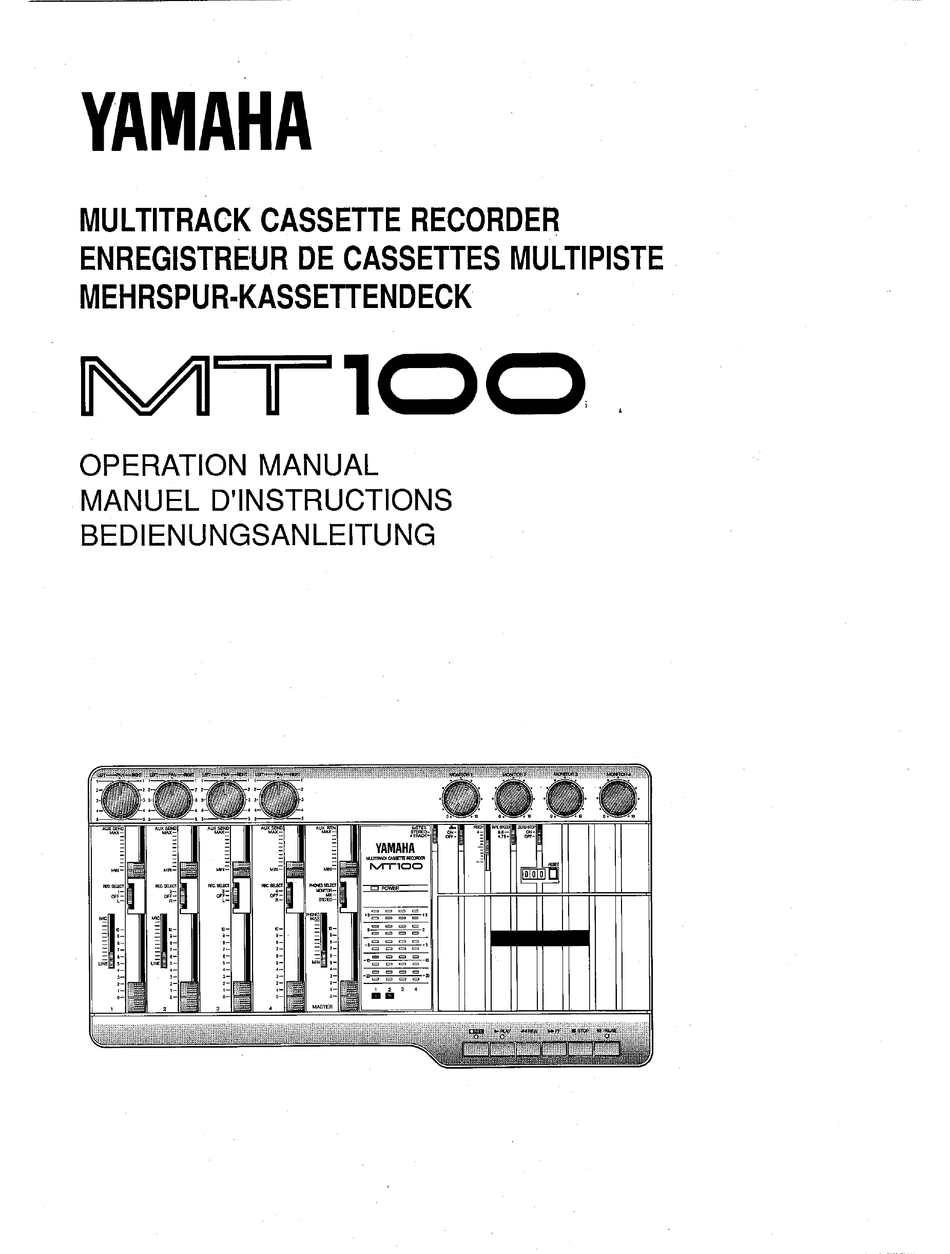 YAMAHA MT100 OPERATION MANUAL Pdf Download ManualsLib