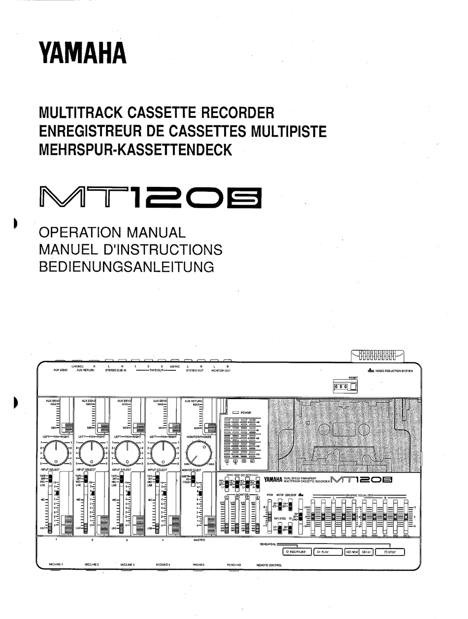 YAMAHA MT120S OPERATION MANUAL Pdf Download ManualsLib