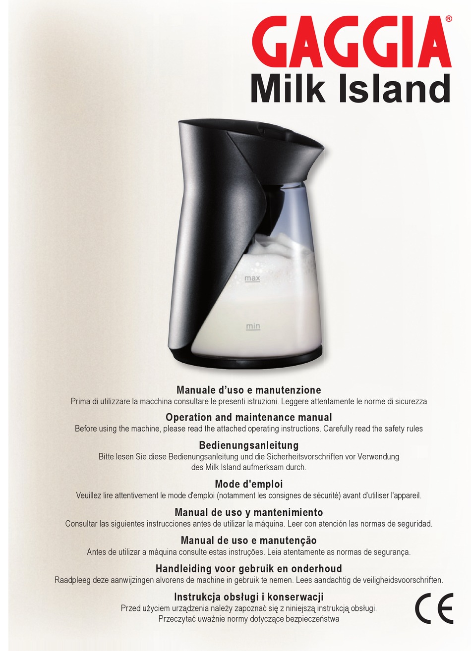 GAGGIA MILK ISLAND OPERATION AND MAINTENANCE MANUAL Pdf Download