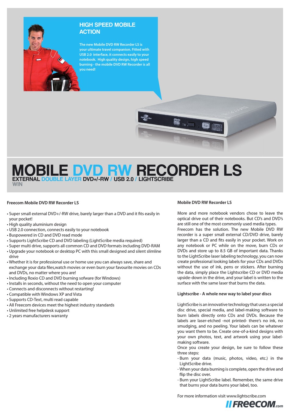 MOBILE DVD RW RECORDER LS DATASHEET Pdf Download ManualsLib