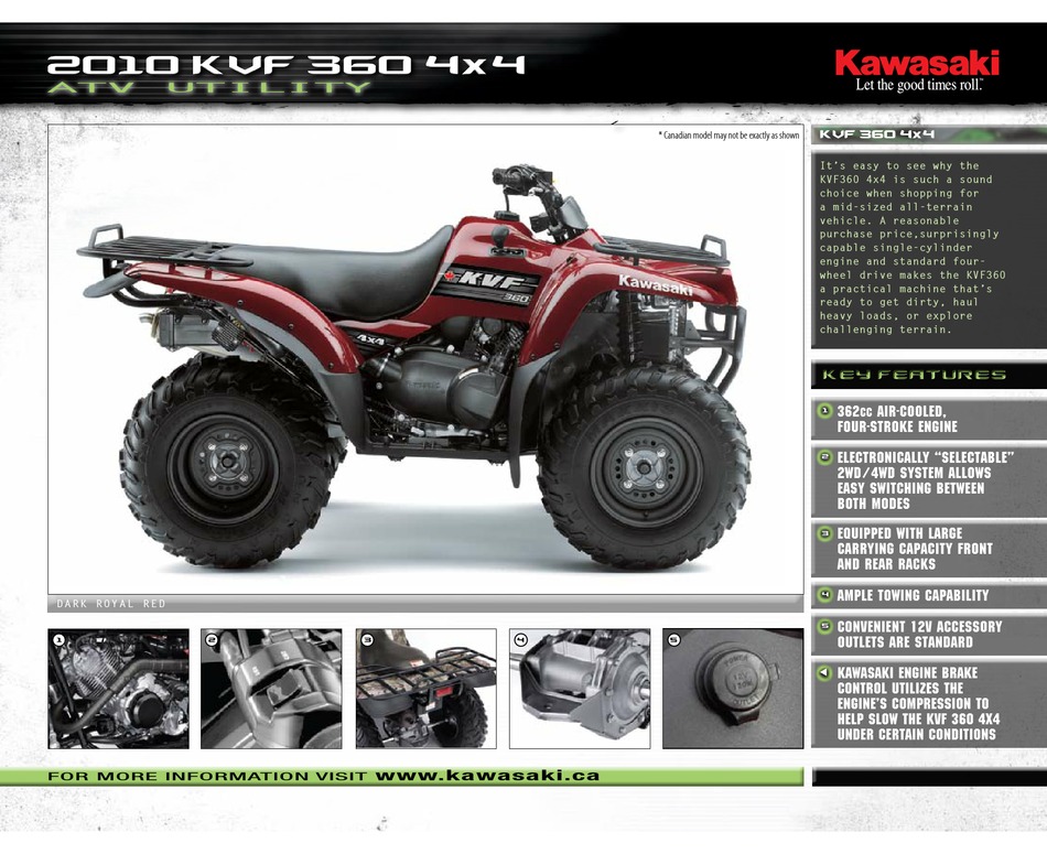 Kawasaki Kvf 360 Brochure 10 Brochure Pdf Download Manualslib