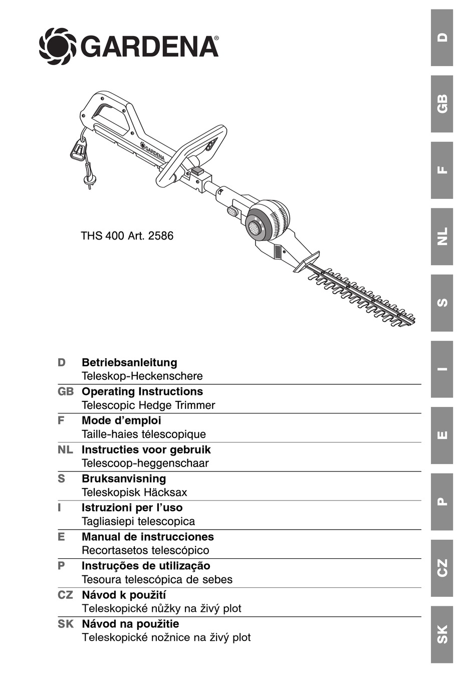 Gardena Ths 400 Operating Instructions Manual Pdf Download Manualslib