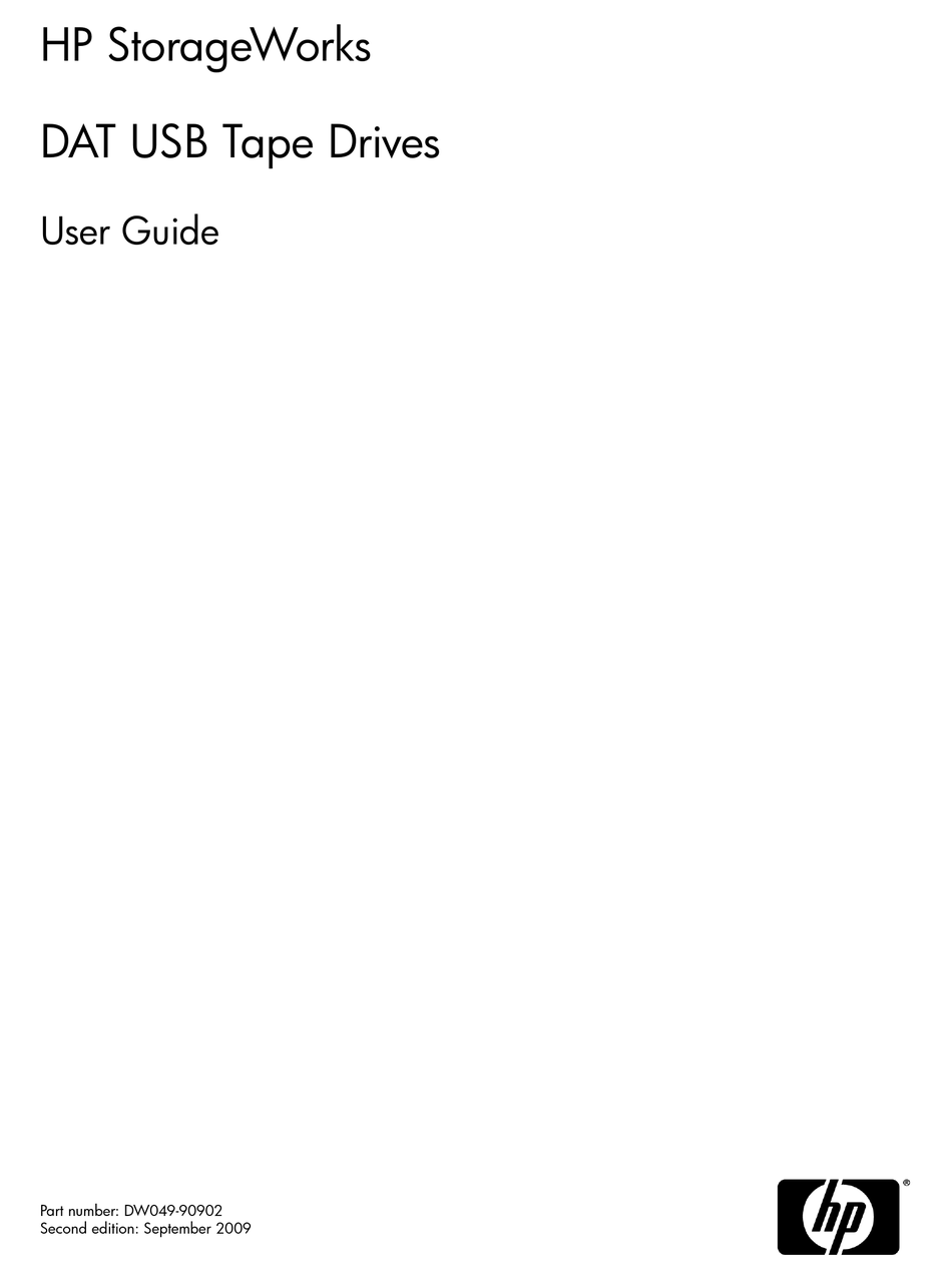 HP 157770001 DAT DRIVE 20/40 TAPE USER MANUAL Pdf Download ManualsLib