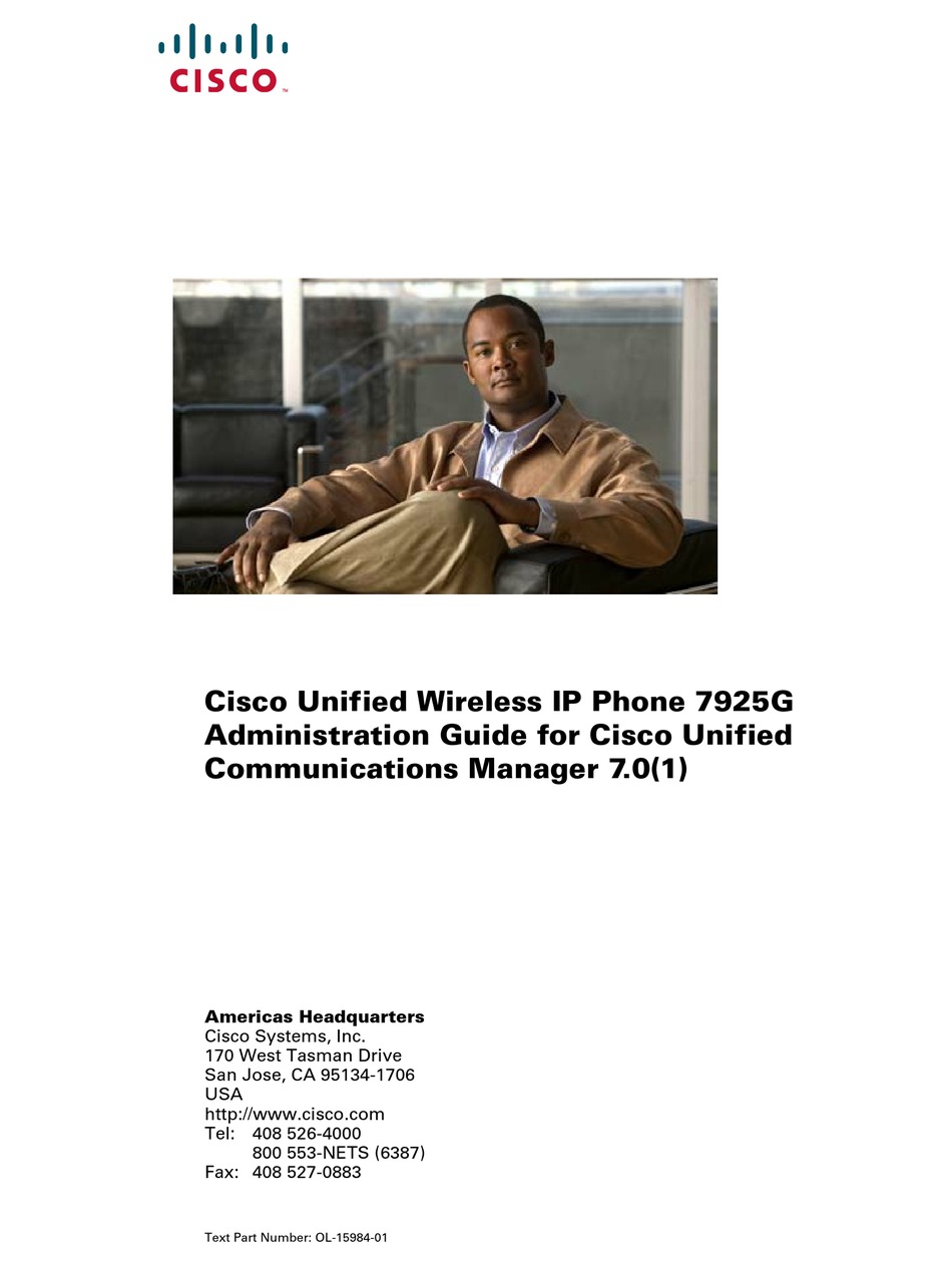 CISCO 7925G - UNIFIED WIRELESS IP PHONE VOIP ADMINISTRATION MANUAL Pdf