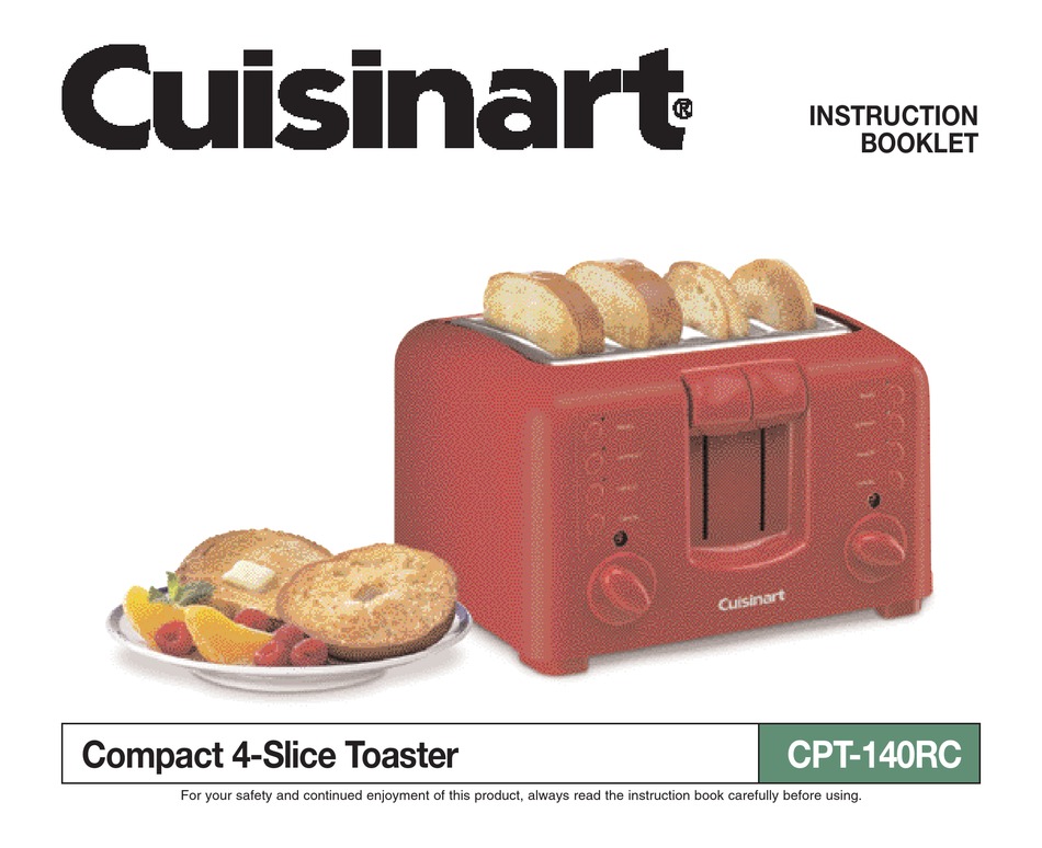 CUISINART CPT140PK ELECTRONIC COOL TOUCH TOASTER INSTRUCTION BOOKLET