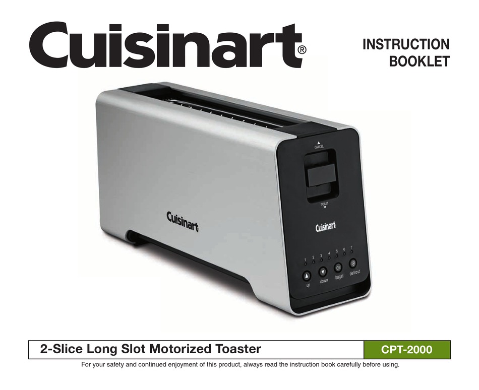 CUISINART CPT2000 INSTRUCTION BOOKLET Pdf Download ManualsLib