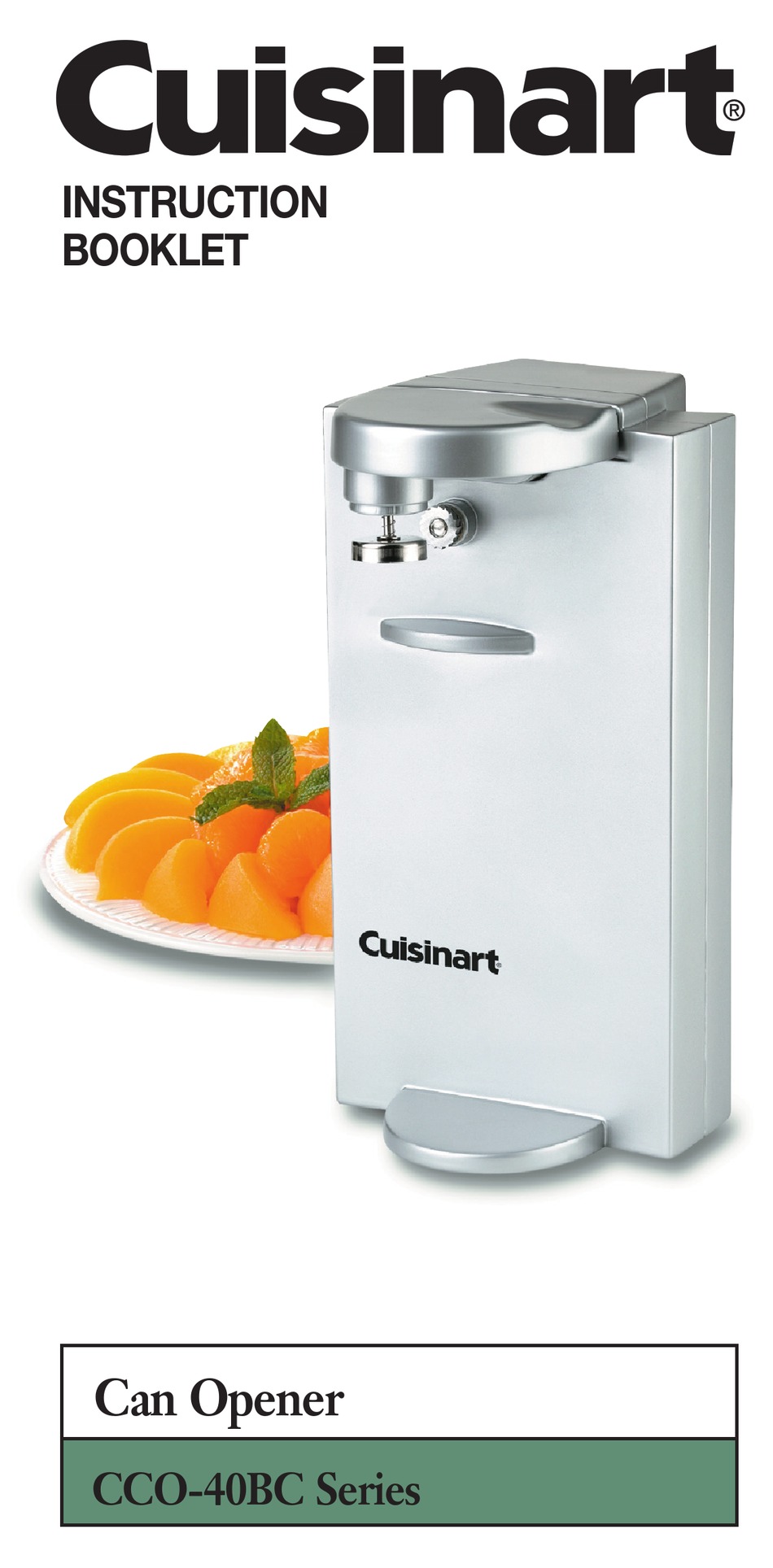CUISINART CCO-40BC SERIES INSTRUCTION BOOKLET Pdf Download