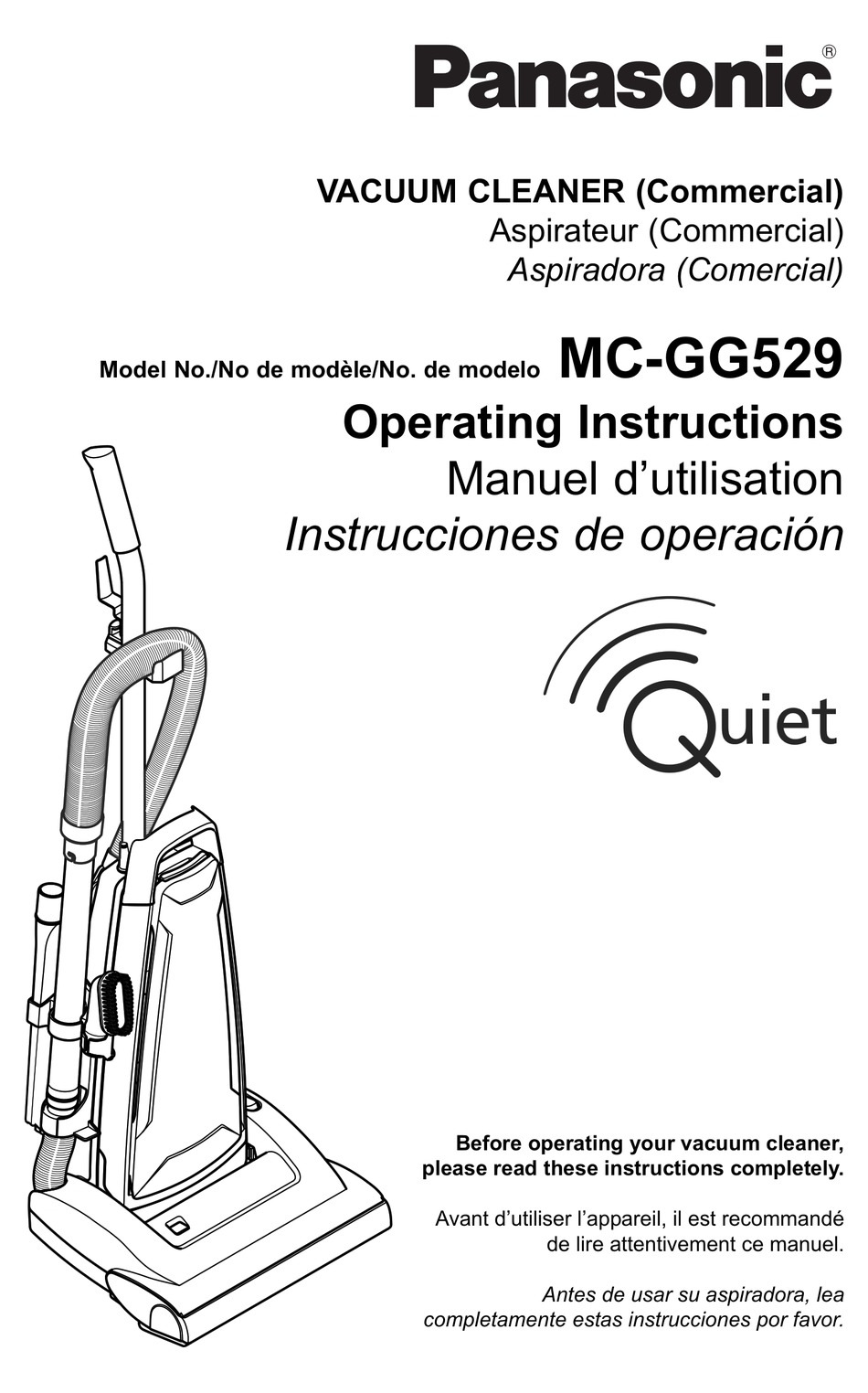PANASONIC MC-GG529 OPERATING INSTRUCTIONS MANUAL Pdf Download | ManualsLib