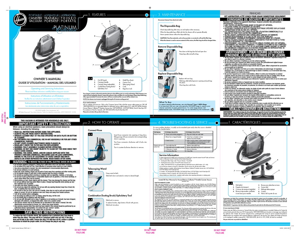 User manual Hoover Athos (English - 70 pages)