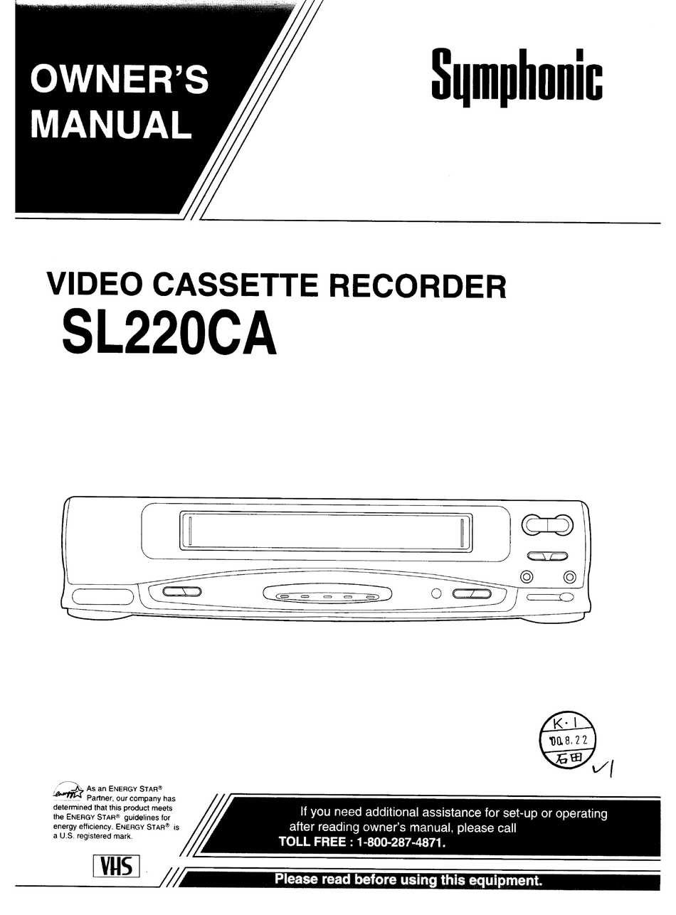 SYMPHONIC SL220CA OWNER'S MANUAL Pdf Download | ManualsLib