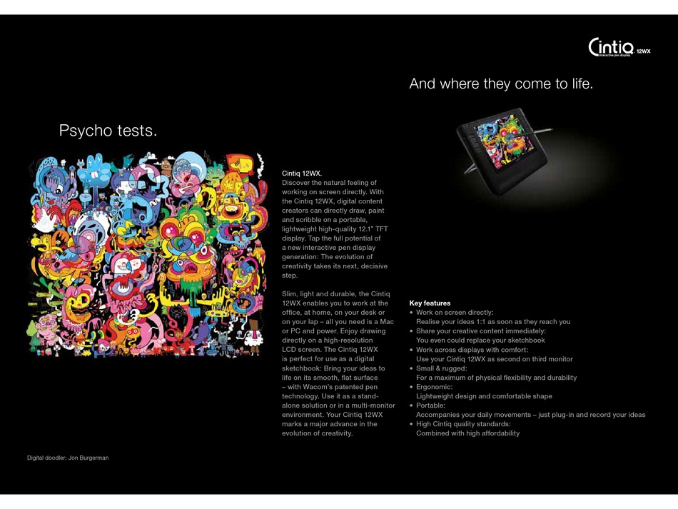 WACOM CINTIQ 12WX BROCHURE Pdf Download | ManualsLib