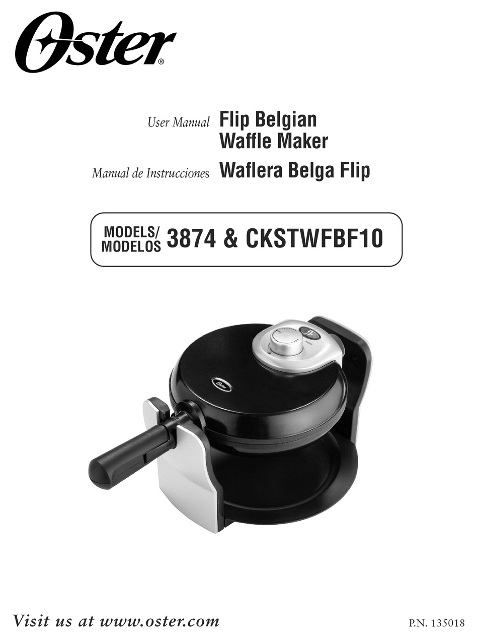 oster flip waffle maker instructions