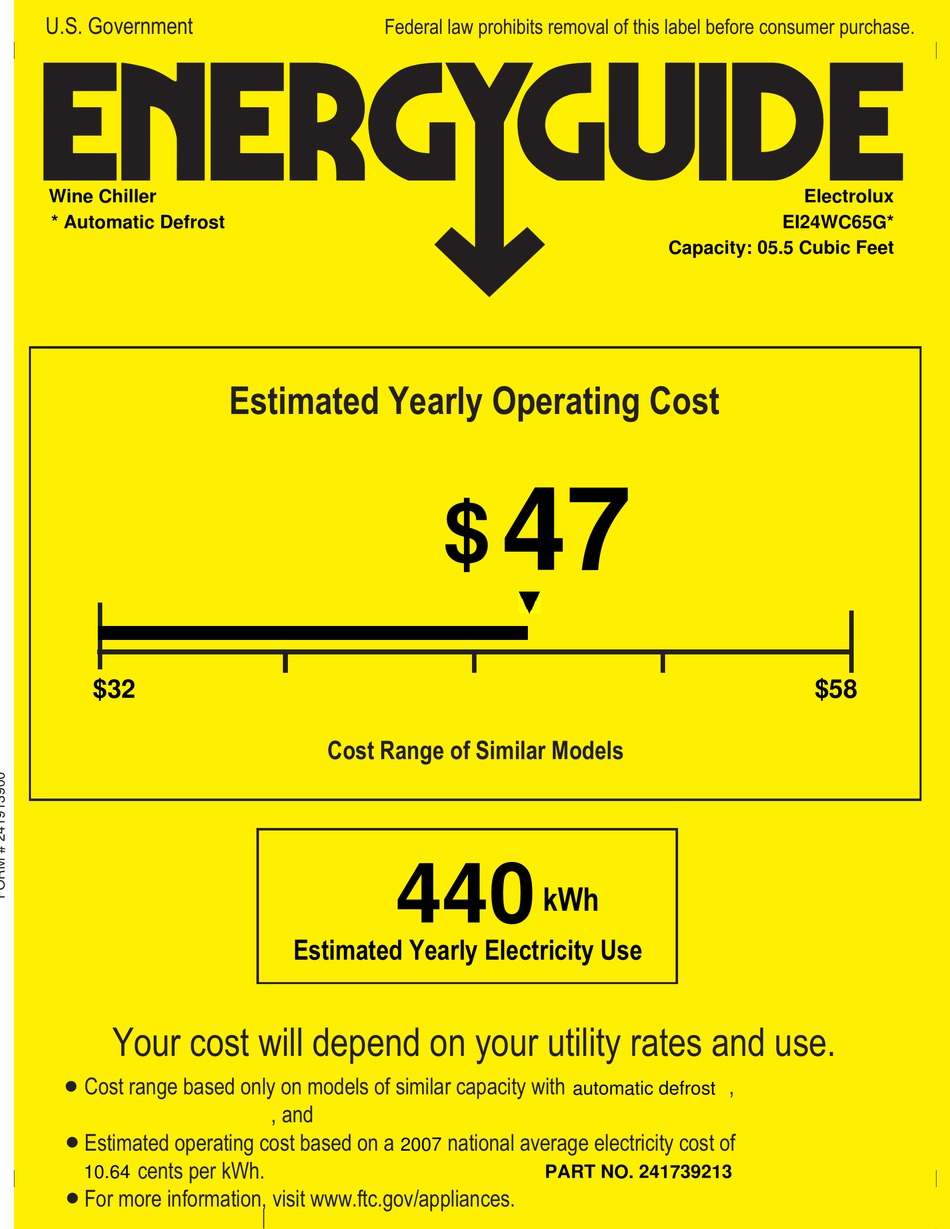 ELECTROLUX EI24WC65GS WINE CELLAR WITH 46 BOTTLE CAPACITY ENERGY