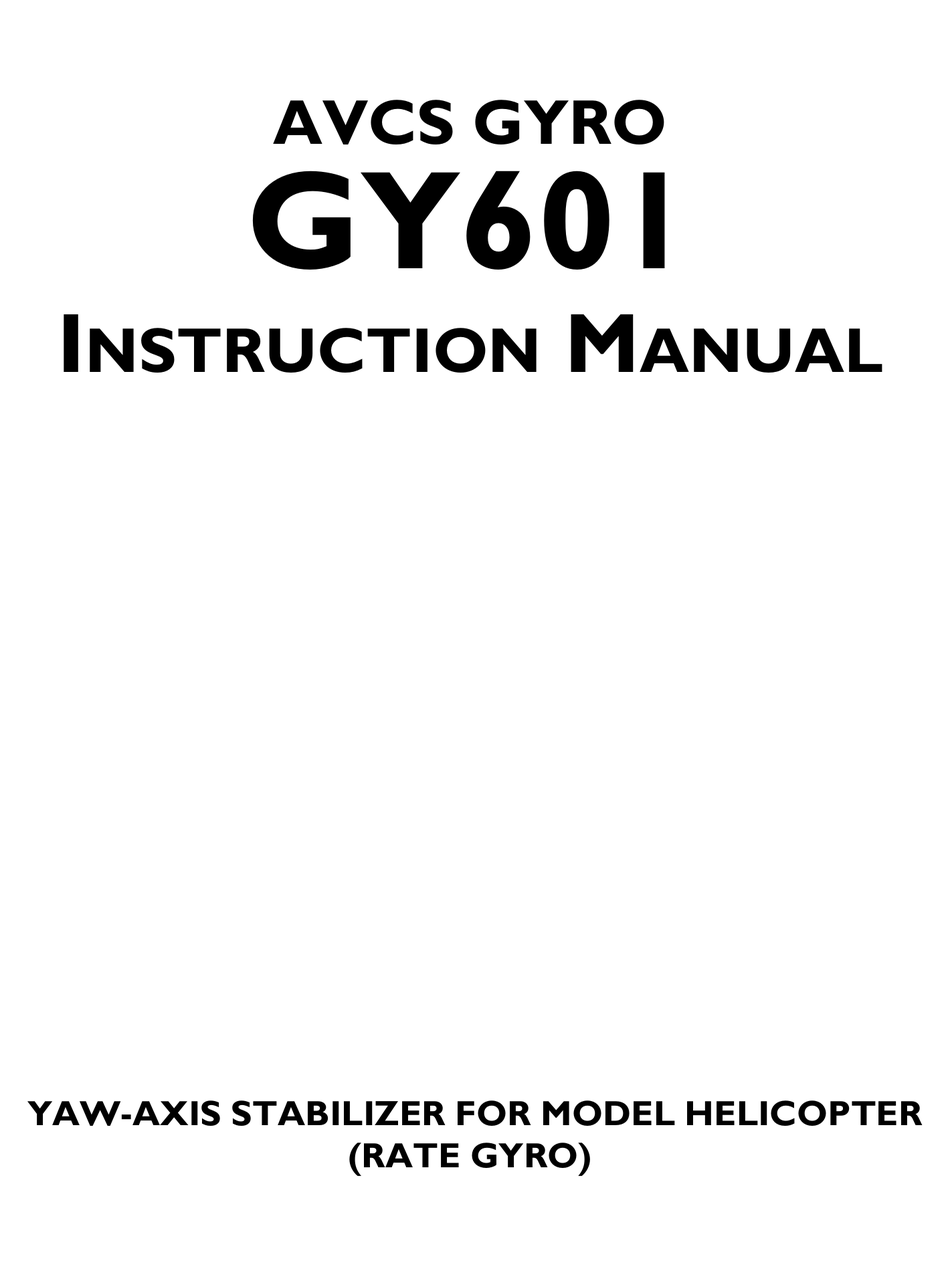 FUTABA GY601 INSTRUCTION MANUAL Pdf Download | ManualsLib