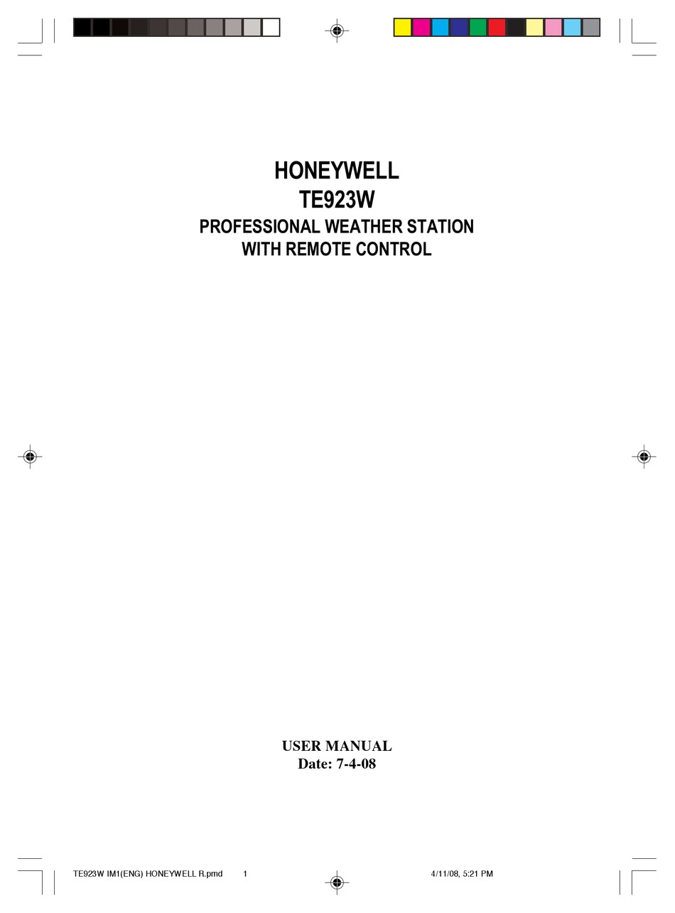 HONEYWELL TE923W DELUXE WEATHER STATION USER MANUAL Pdf Download