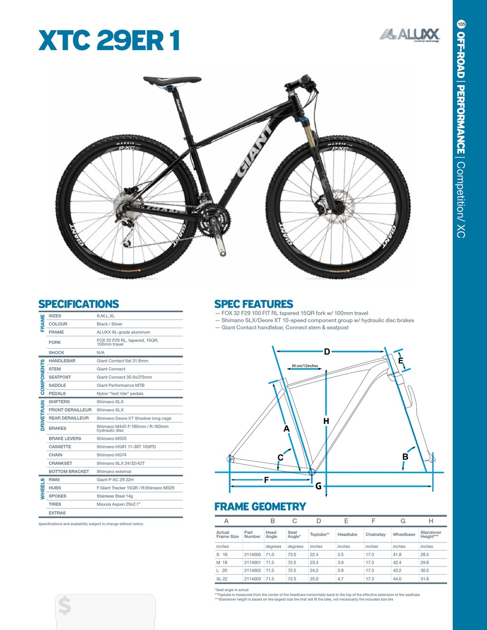 29er discount height chart