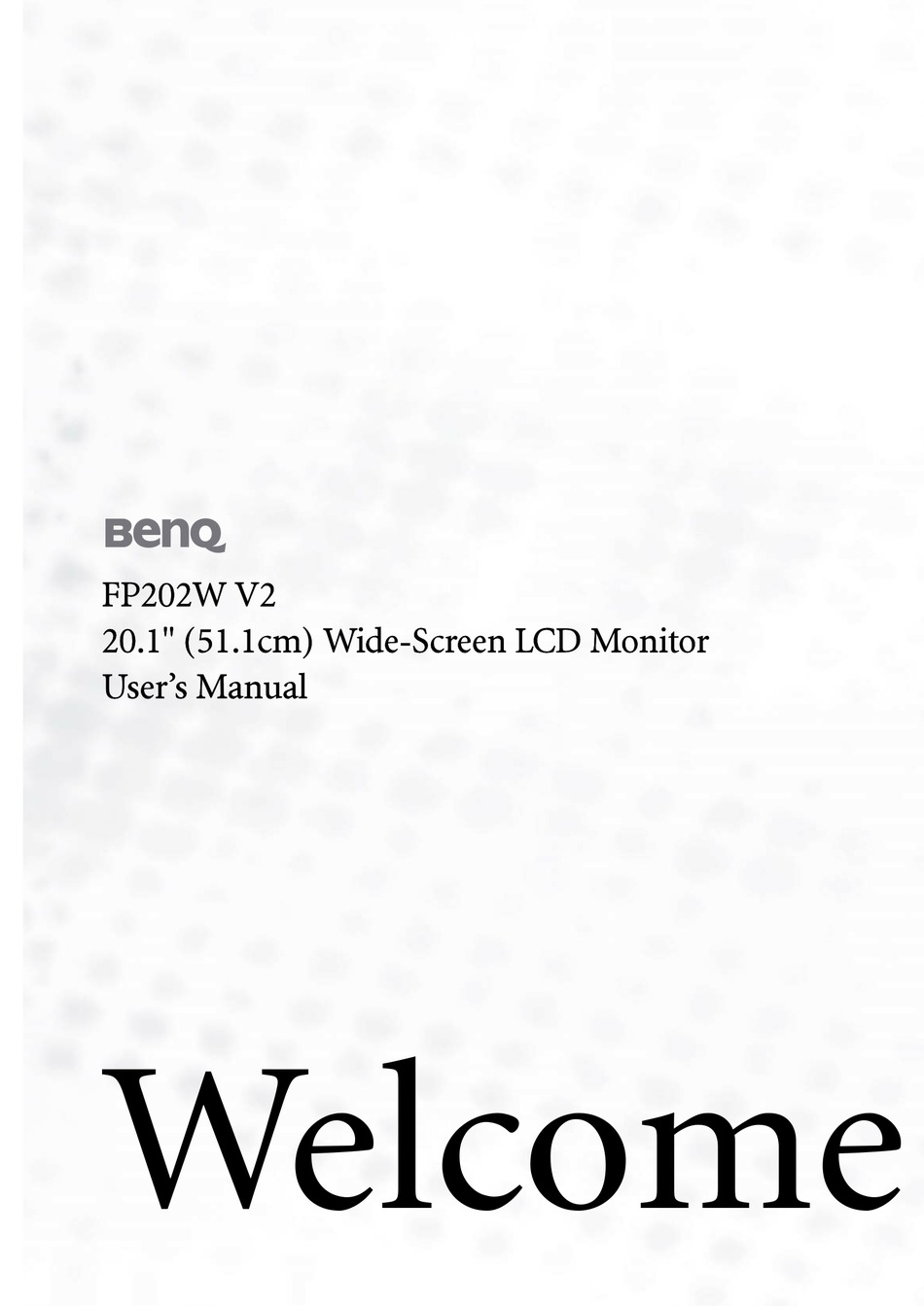 BENQ FP202W V2 USER MANUAL Pdf Download | ManualsLib