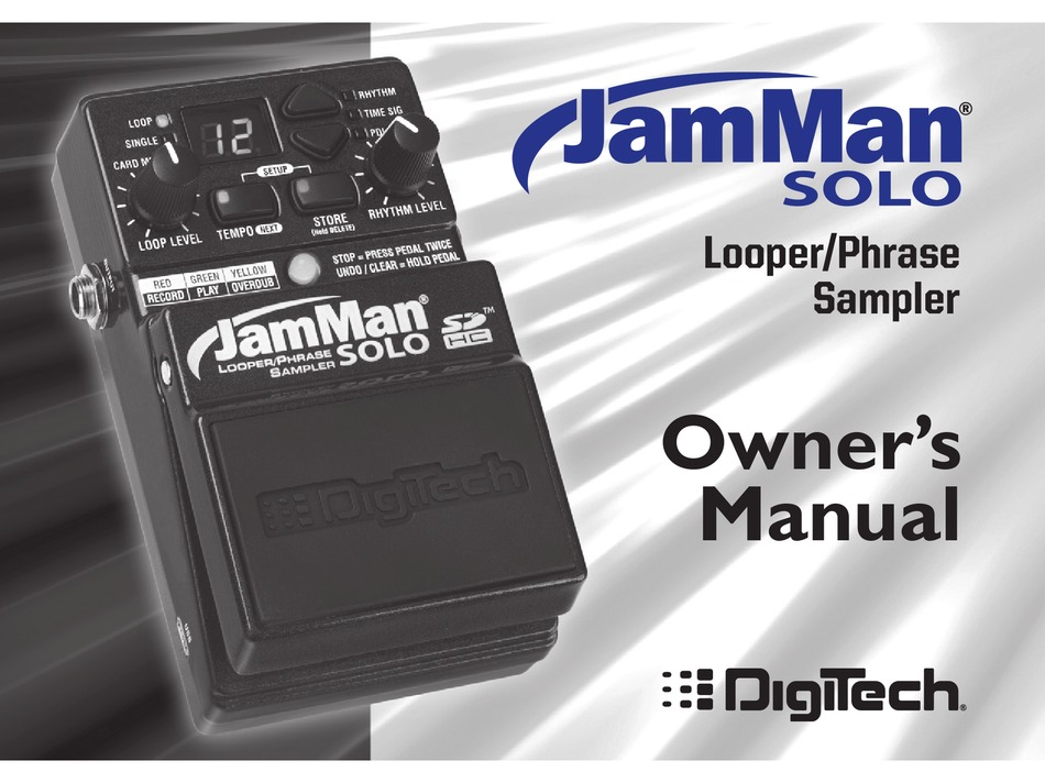 Digitech Jamman Solo Owner S Manual Pdf Download Manualslib