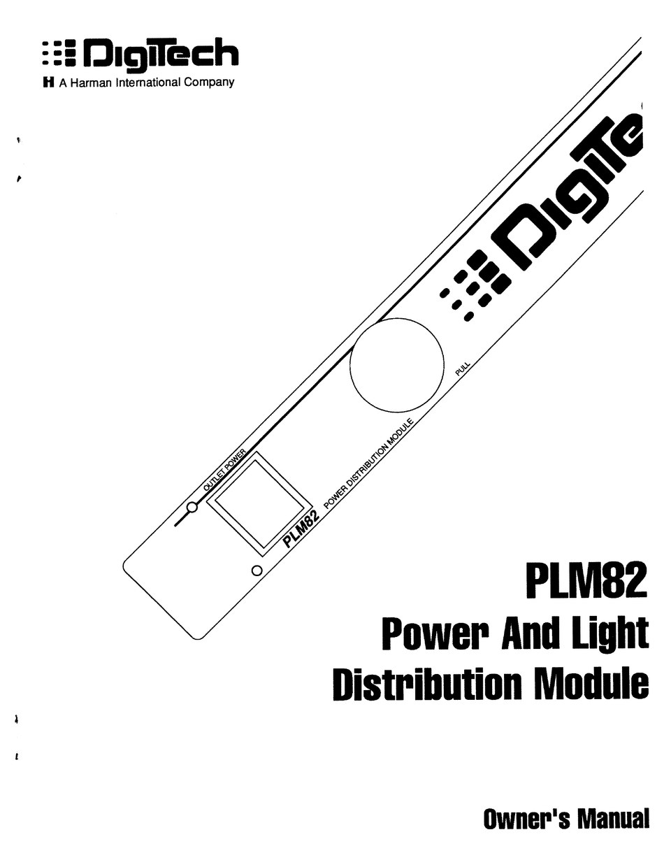 DIGITECH PLM82 OWNER'S MANUAL Pdf Download ManualsLib