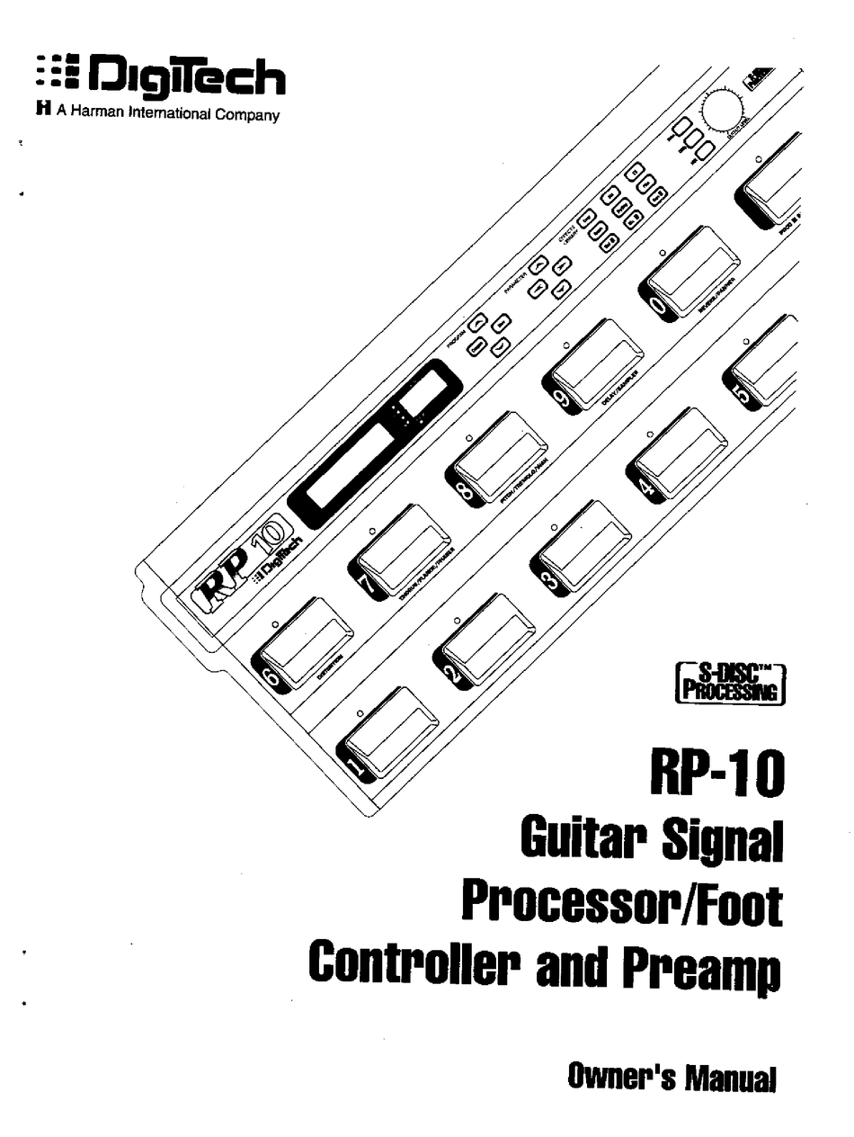 DIGITECH RP-10 OWNER'S MANUAL Pdf Download | ManualsLib