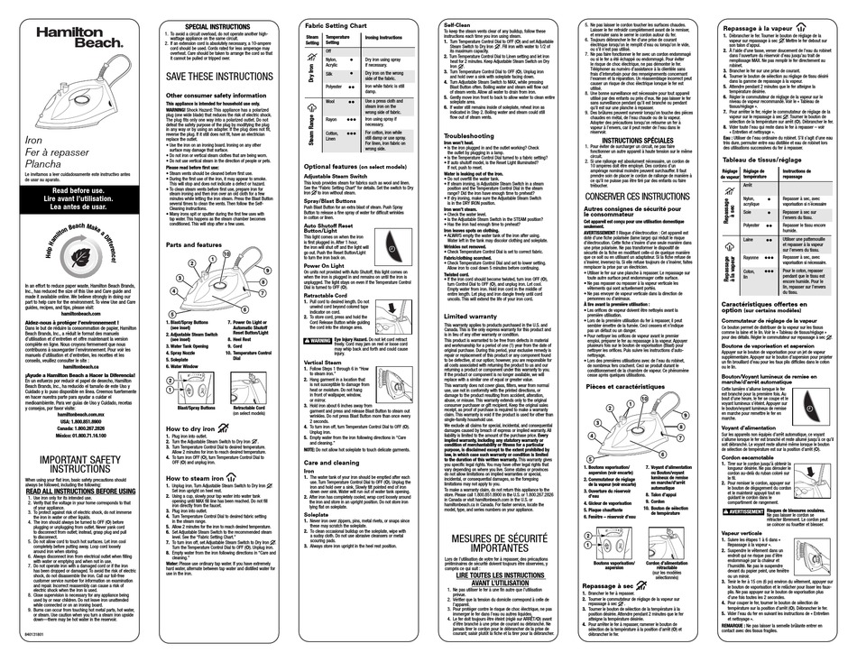 HAMILTON BEACH 14210 USE & CARE Pdf Download | ManualsLib