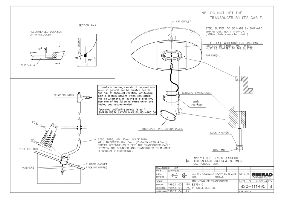 SIMRAD TRANSDUCER SCHEMA INSTALLATION REV B INSTALLATION Pdf Download ManualsLib
