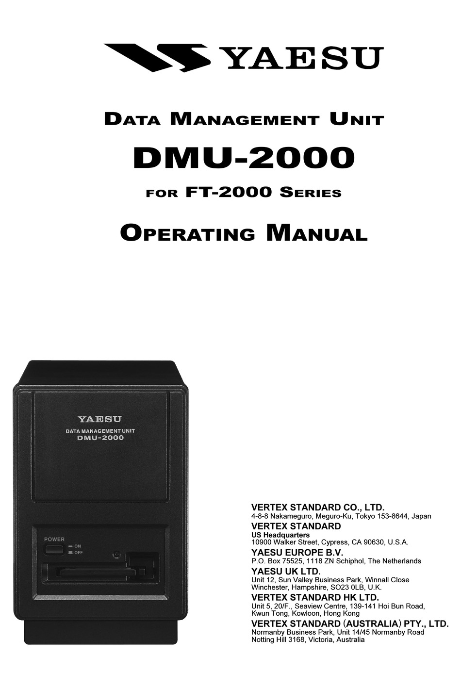 YAESU DMU-2000 OPERATING MANUAL Pdf Download | ManualsLib