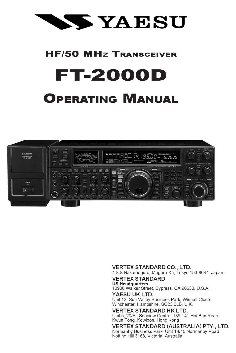 Yaesu Ft 2000d Operating Manual Pdf Download Manualslib