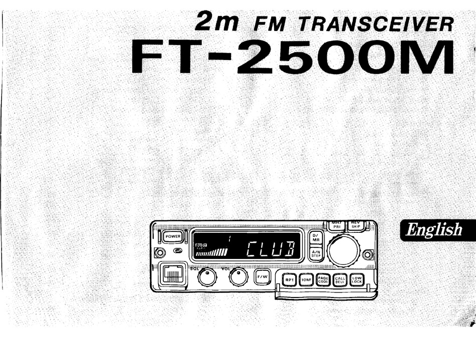YAESU FT2500M INSTRUCTION MANUAL Pdf Download ManualsLib