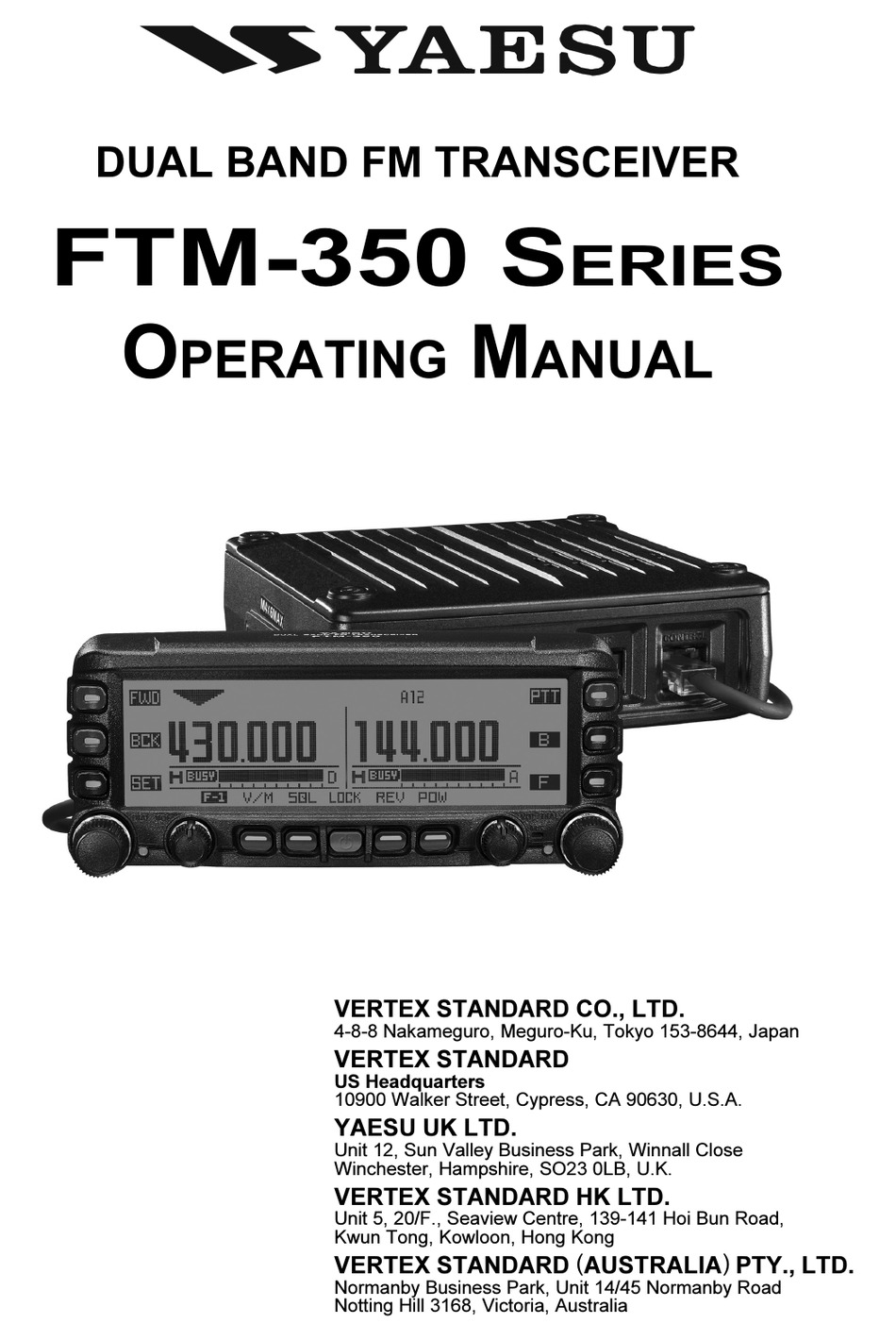 Yaesu Ftm 350 Operating Manual Pdf Download Manualslib