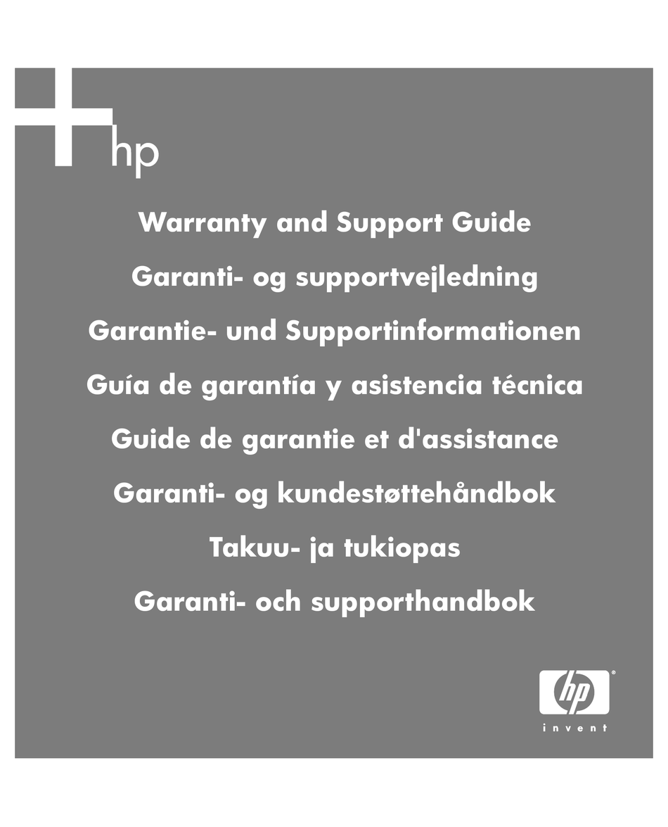 HP EX495 - 1.5TB MEDIASMART HOME SERVER WARRANTY AND SUPPORT MANUAL Pdf ...