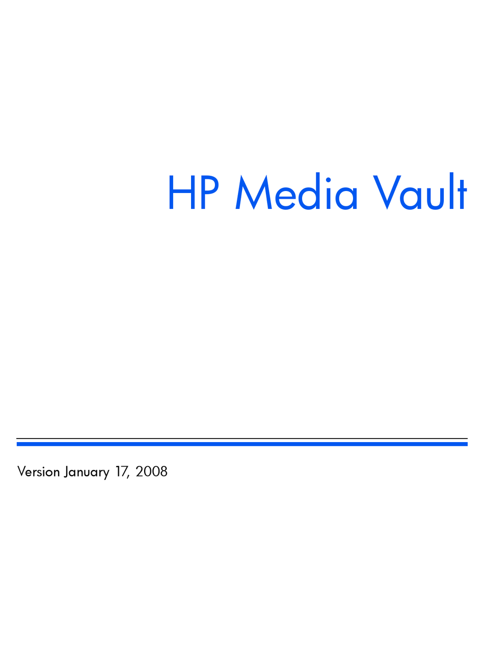 hp media vault 2100 software download
