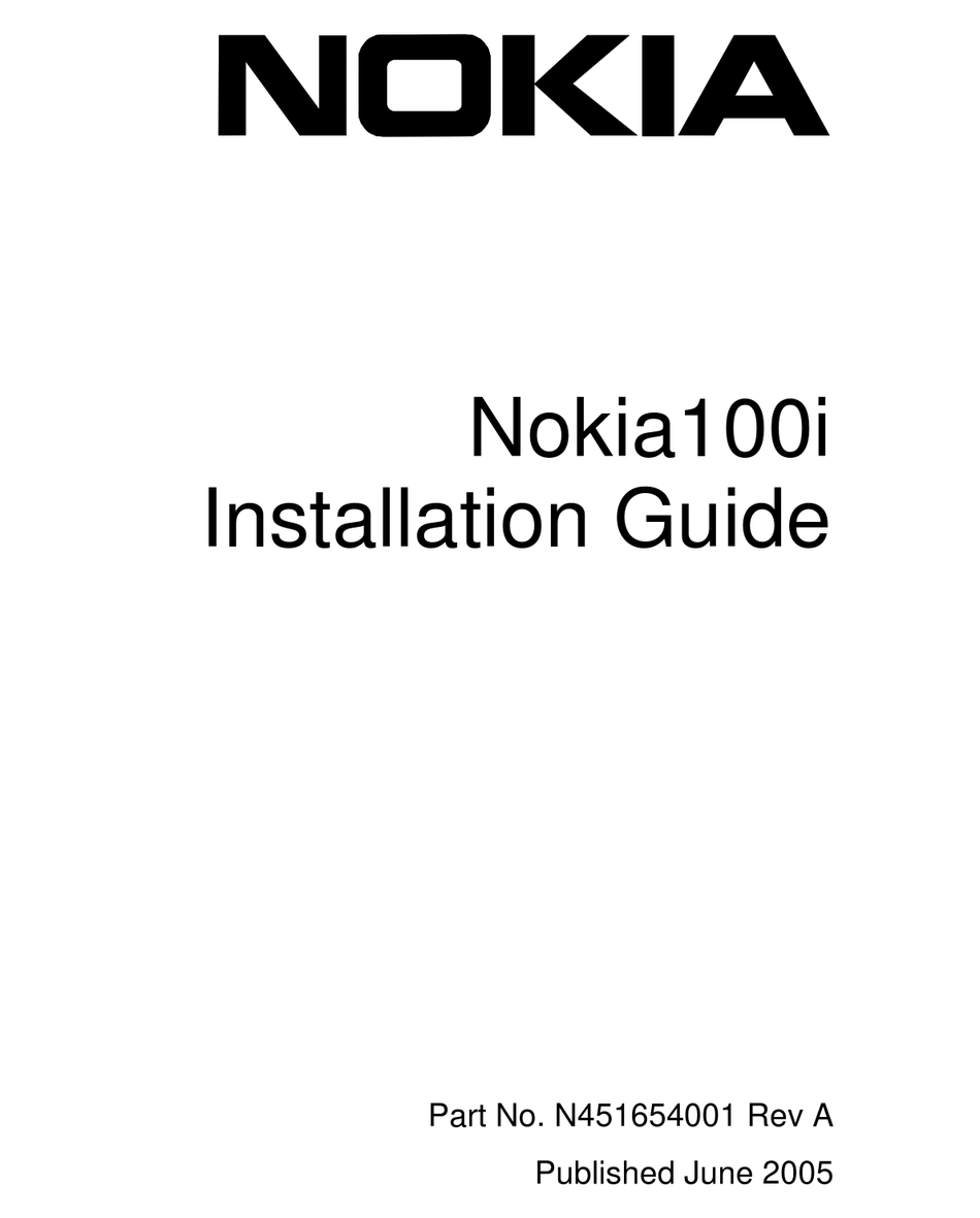 NOKIA 100I - IP VPN - GATEWAY INSTALLATION MANUAL Pdf Download | ManualsLib