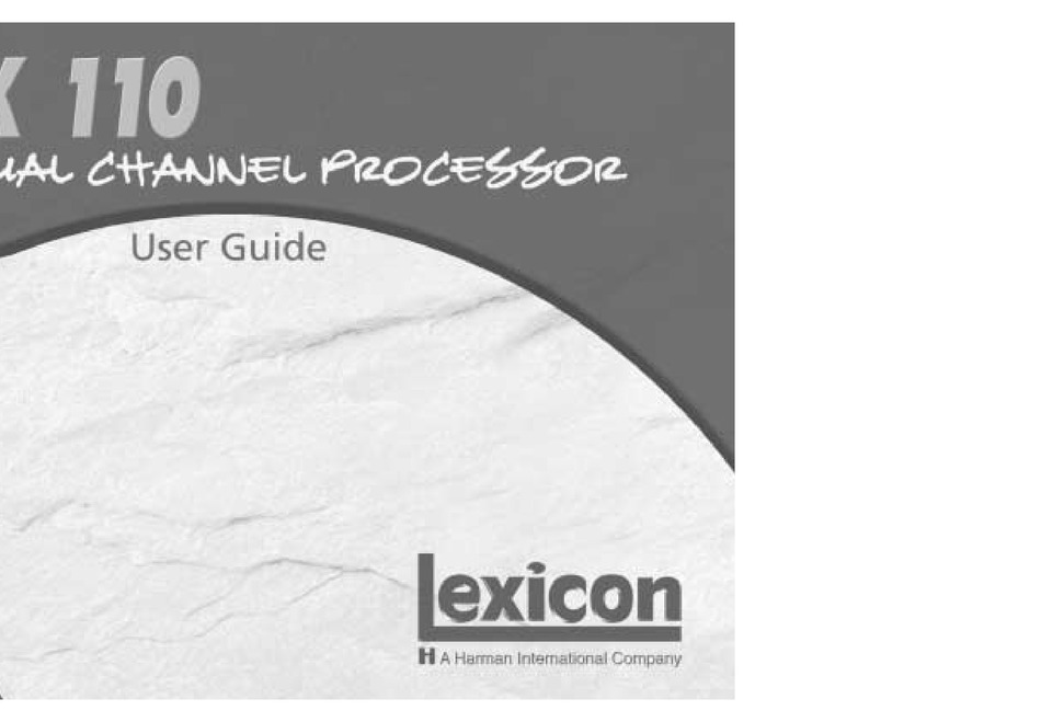 LEXICON MPX 110 MANUAL Pdf Download ManualsLib