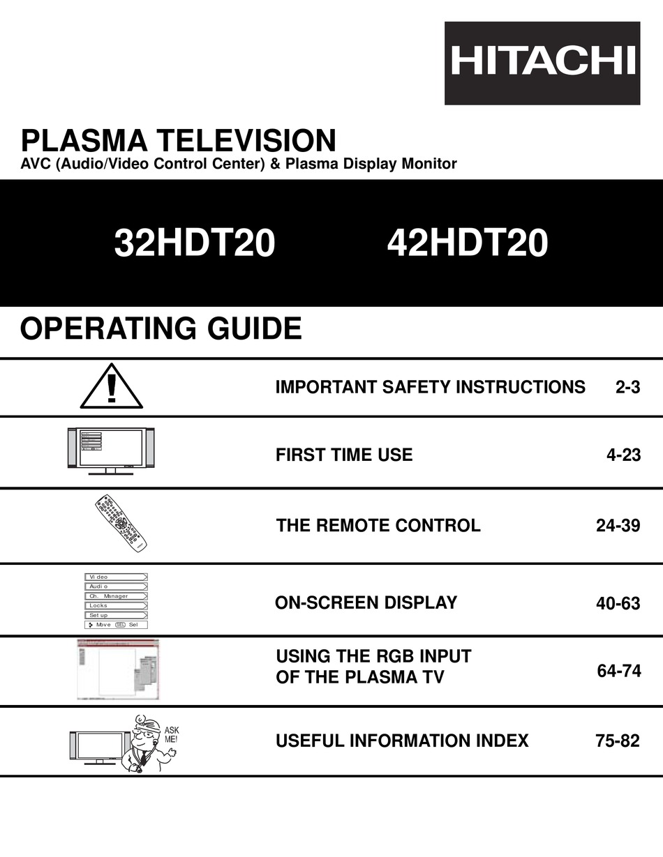 HITACHI 32HDT20 OPERATING MANUAL Pdf Download ManualsLib