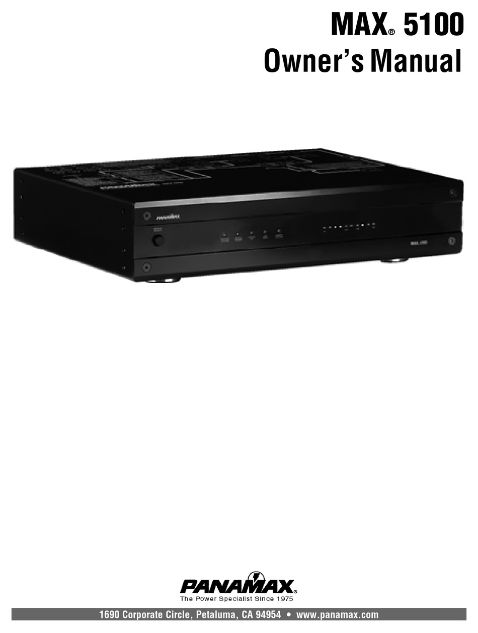 PANAMAX M5100 OWNER'S MANUAL Pdf Download | ManualsLib