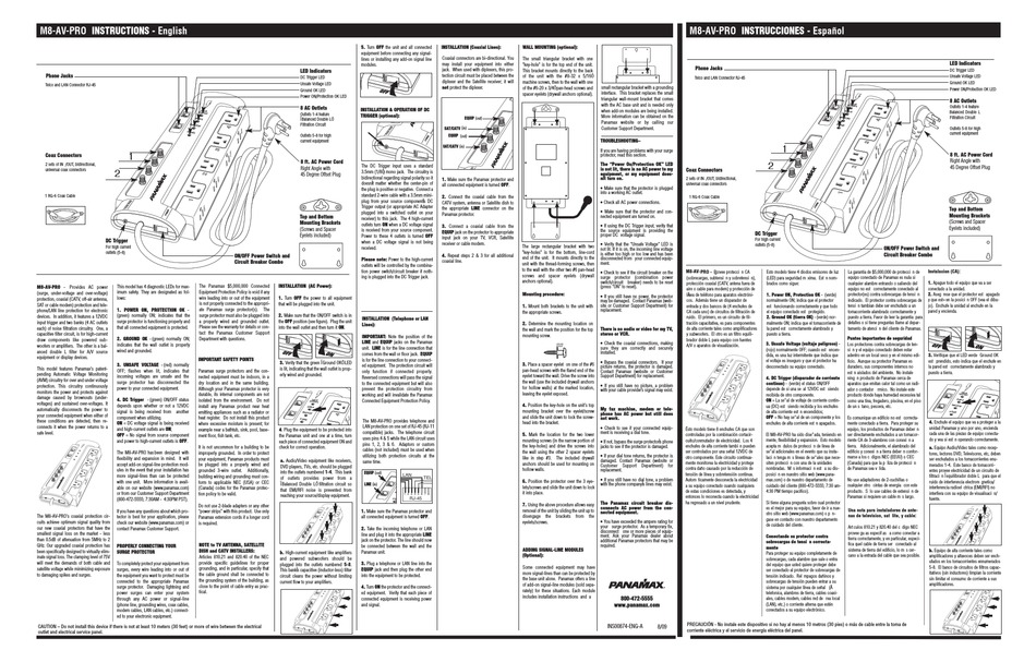 PANAMAX M8AVPRO INSTRUCTIONS Pdf Download ManualsLib