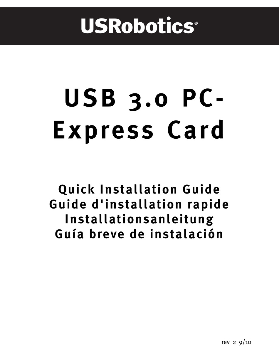US ROBOTICS USB 3.0 PCEXPRESS CARD MANUAL Pdf Download ManualsLib