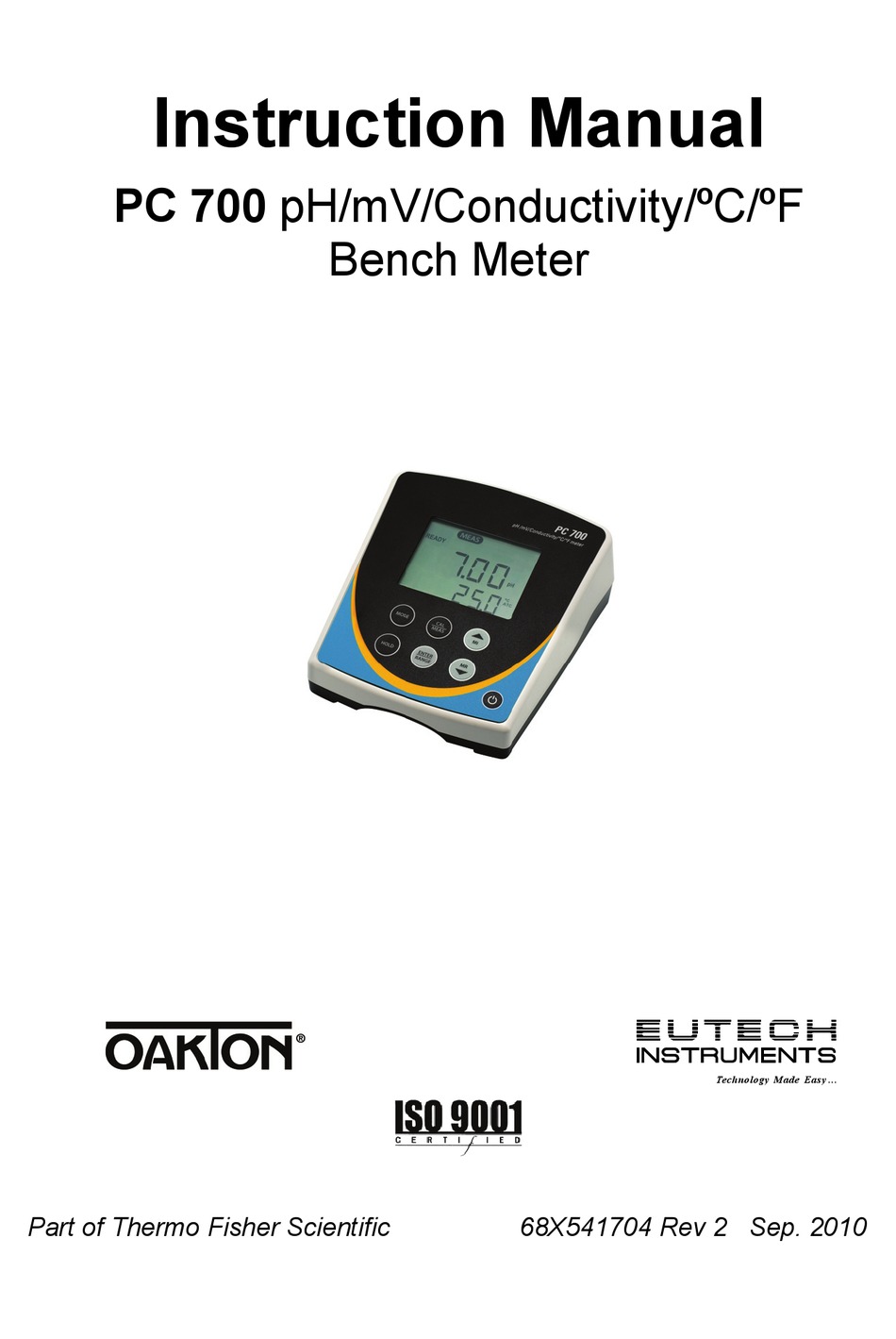 Eutech Instruments Pc 700 Instruction Manual Pdf Download Manualslib