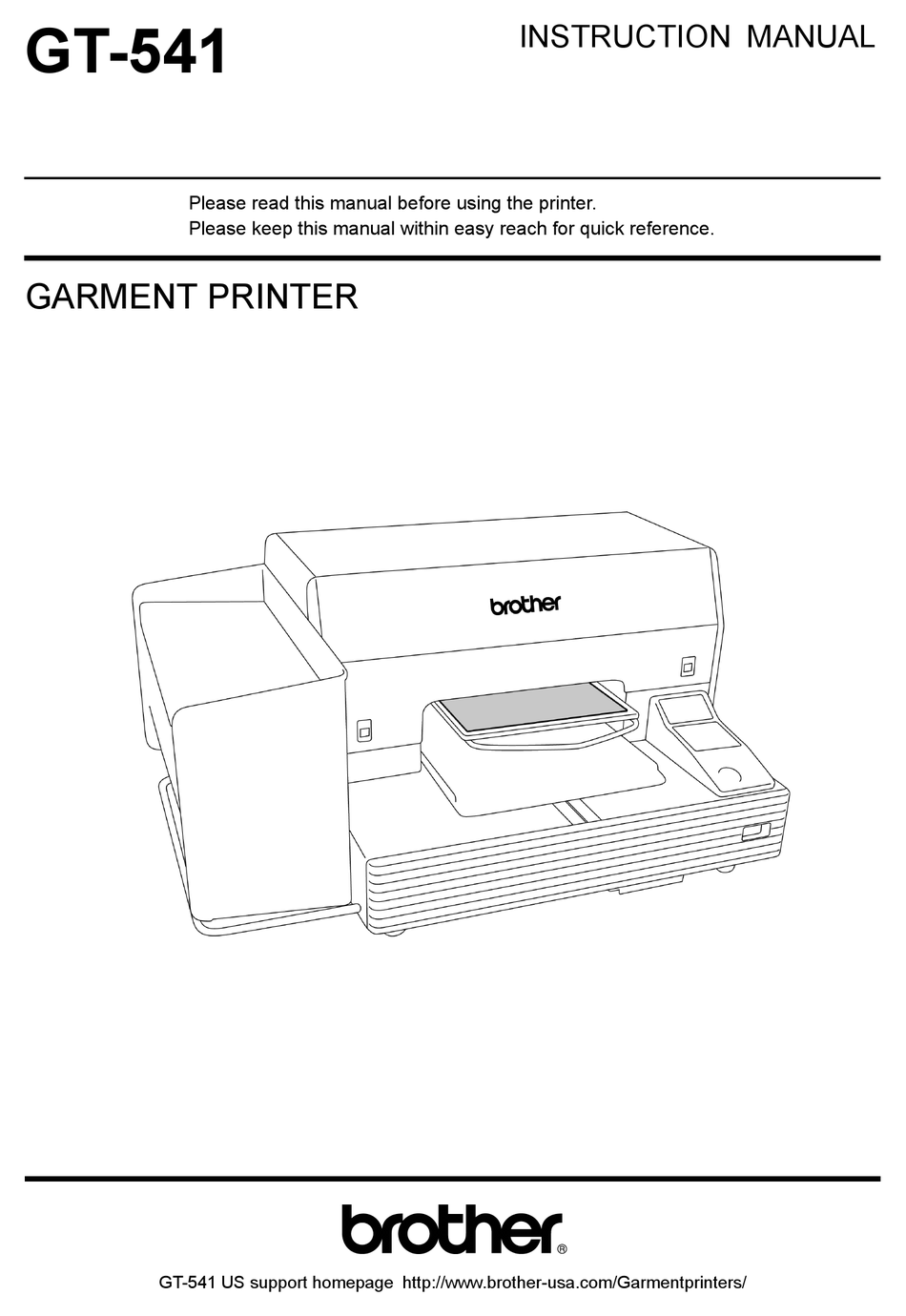 brother gt 541 garment printer