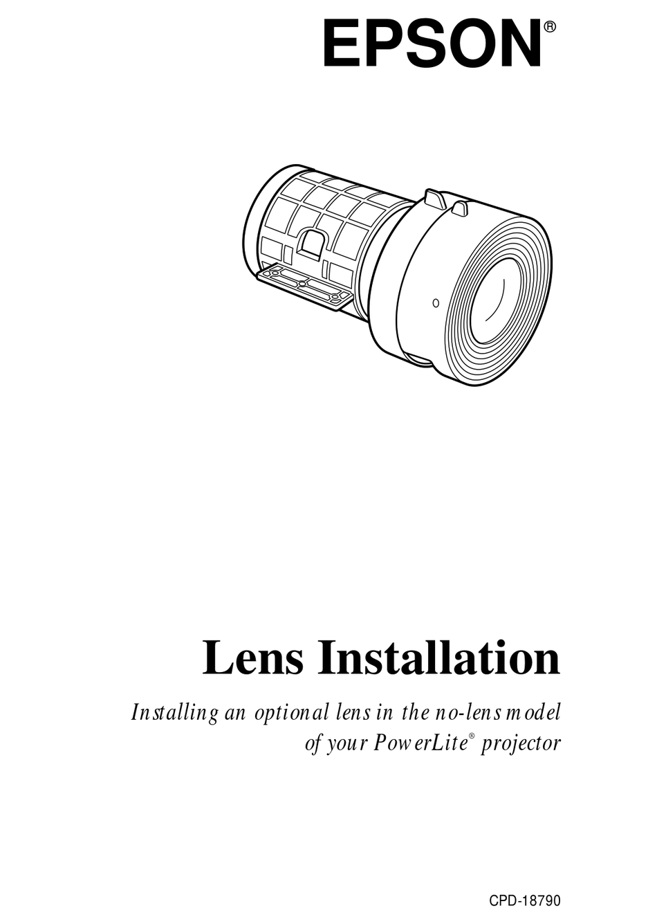 EPSON 7900P POWERLITE XGA LCD PROJECTOR LENS INSTALLATION Pdf