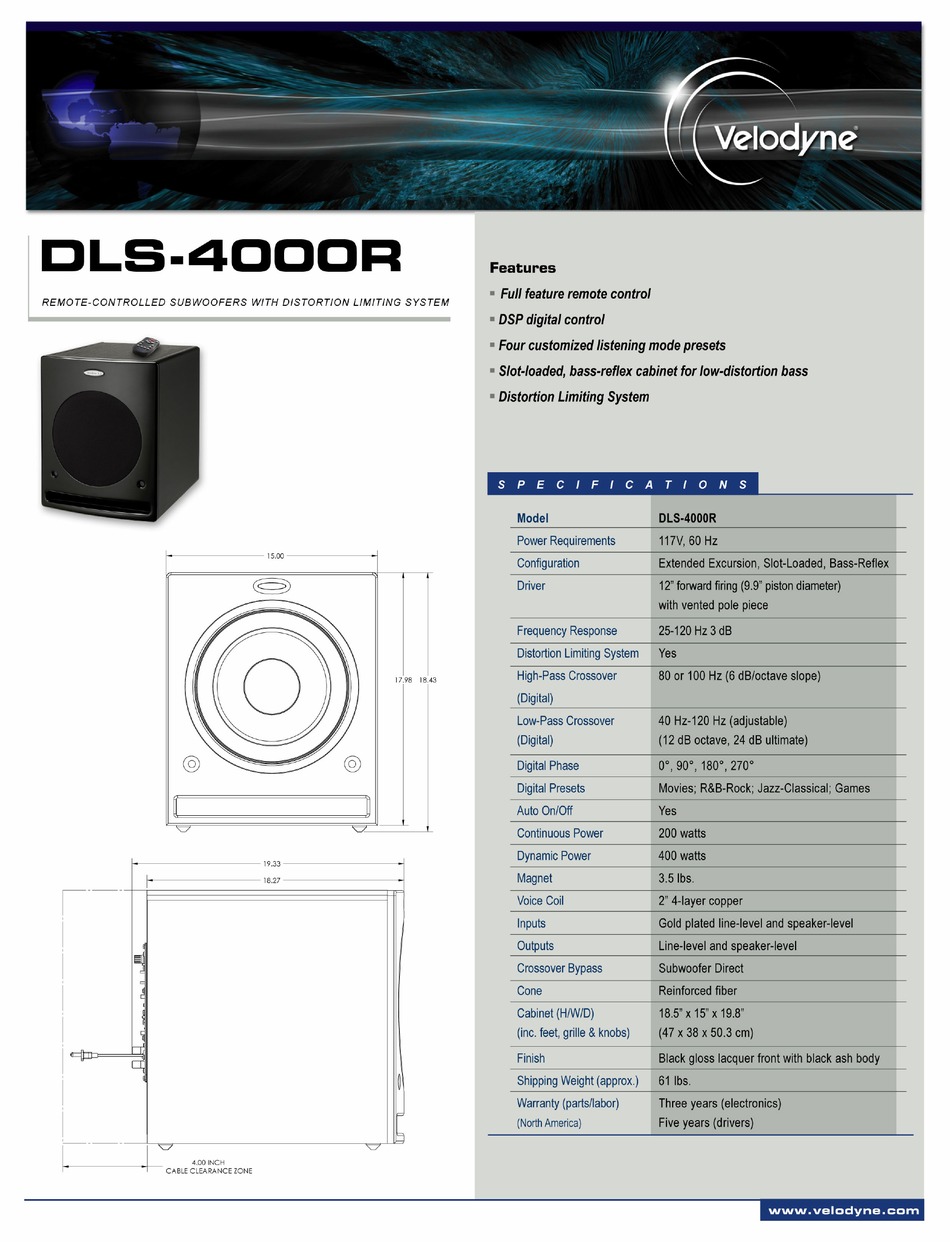 Velodyne dls4000r hot sale