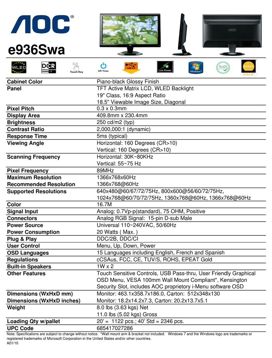 e936swa aoc