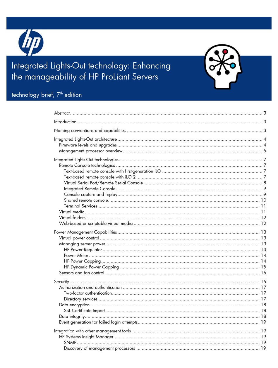 HP AB500A INTEGRATED LIGHTSOUT ADVANCED TECHNOLOGY BRIEF Pdf