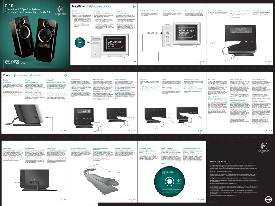 Logitech Z 10 Pc Multimedia Speakers User Manual Pdf Download Manualslib