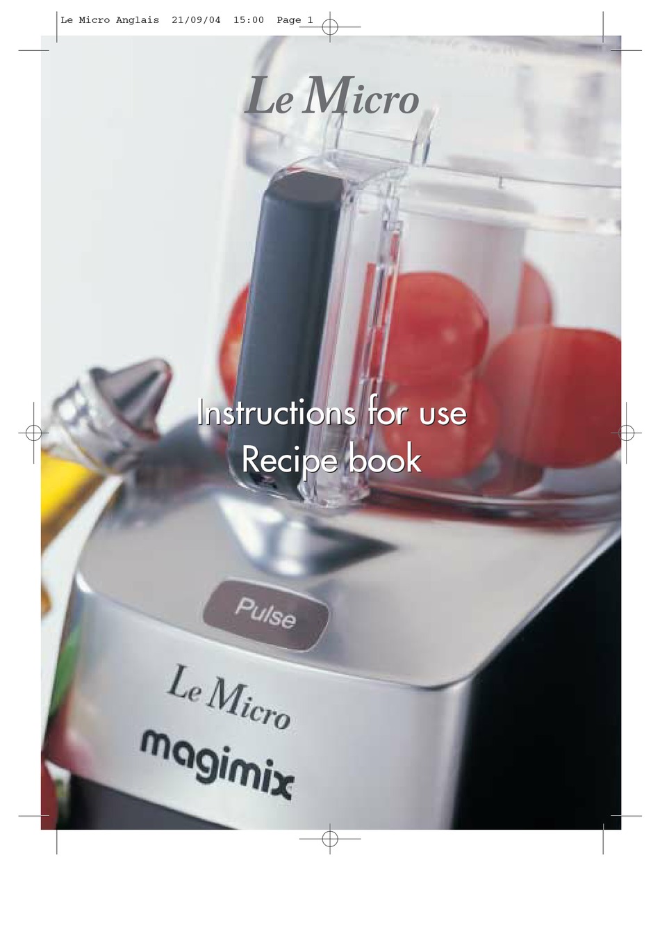 oppakken teleurstellen films MAGIMIX LE MICRO INSTRUCTIONS FOR USE AND RECIPES Pdf Download | ManualsLib
