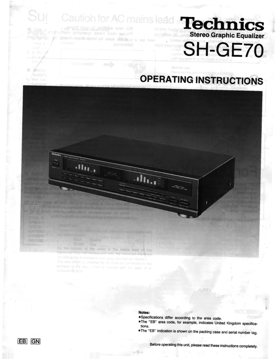 TECHNICS SH-GE70 OPERATING INSTRUCTIONS MANUAL Pdf Download | ManualsLib